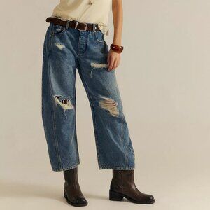 We The Free Good Luck Mid-Rise Barrel Jeans